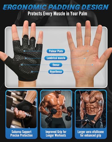 Cofit قفازات تمرين قابلة للتنفس من COFIT، قفازات رفع أوزان مضادة للانزلاق للرجال والنساء، قبضة متفوقة وحماية للراحة لرفع الأثقال، اللياقة البدنية، التمارين، التدريب - Image 4