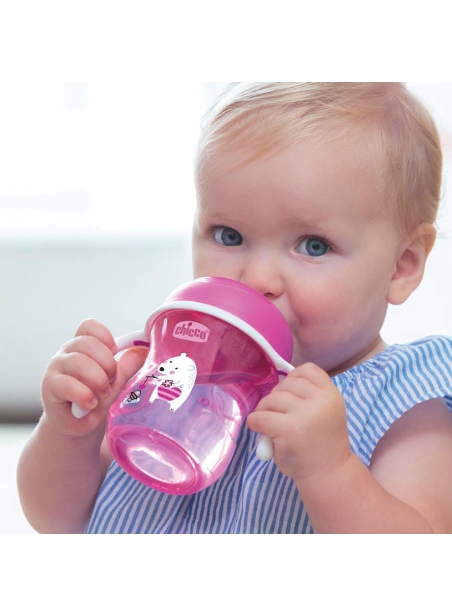Chicco Baby Training Sippy Cup for 6+ months, 200ml | Semi Soft Bite-Resistant Spout | Spill Proof | Easy Grip | BPA Free Material (Pink) - Image 4
