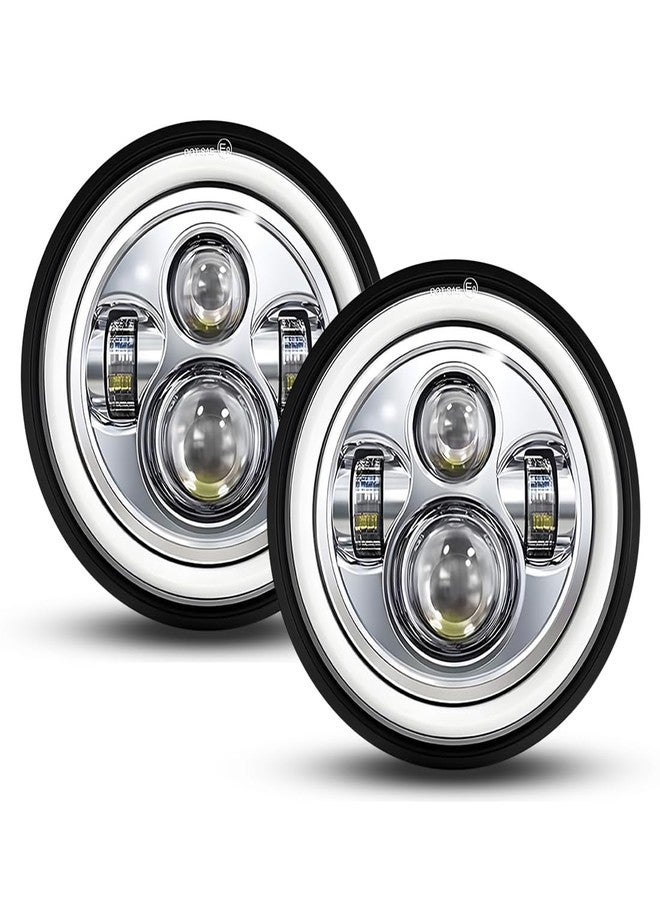 DriSentri 7 Inch Round LED Headlights, 2Pcs Led Headlight DOT Approved Hi/Lo Beam DRL Amber Turn Signal Round LED Headlight Compatible with Jeep Wrangler JK/TJ/LJ - Image 2