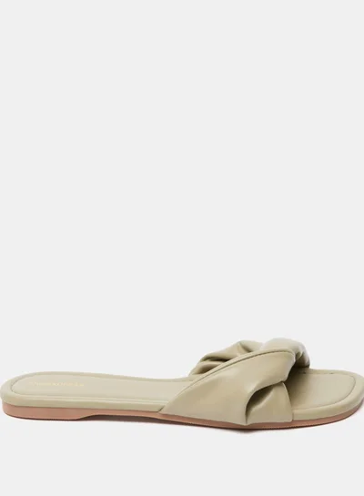 shoexpress Solid Open Toe Slip-On Flat Sandals