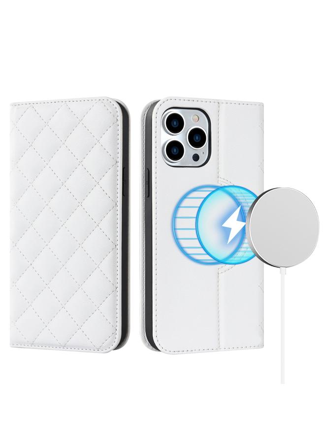 Zaboon Case For iPhone 13 Pro Max Rhombic MagSafe RFID Anti-Theft Wallet Leather Phone Case - Image 1