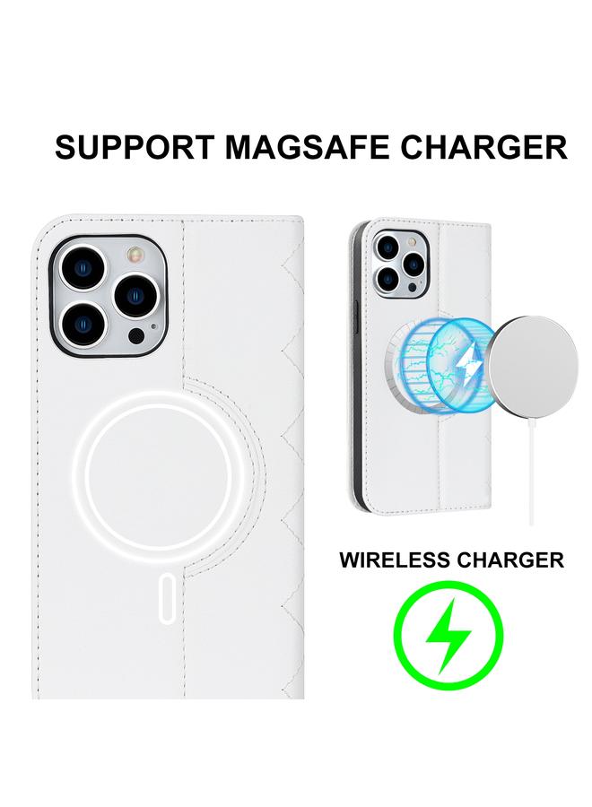 Zaboon Case For iPhone 13 Pro Max Rhombic MagSafe RFID Anti-Theft Wallet Leather Phone Case - Image 2