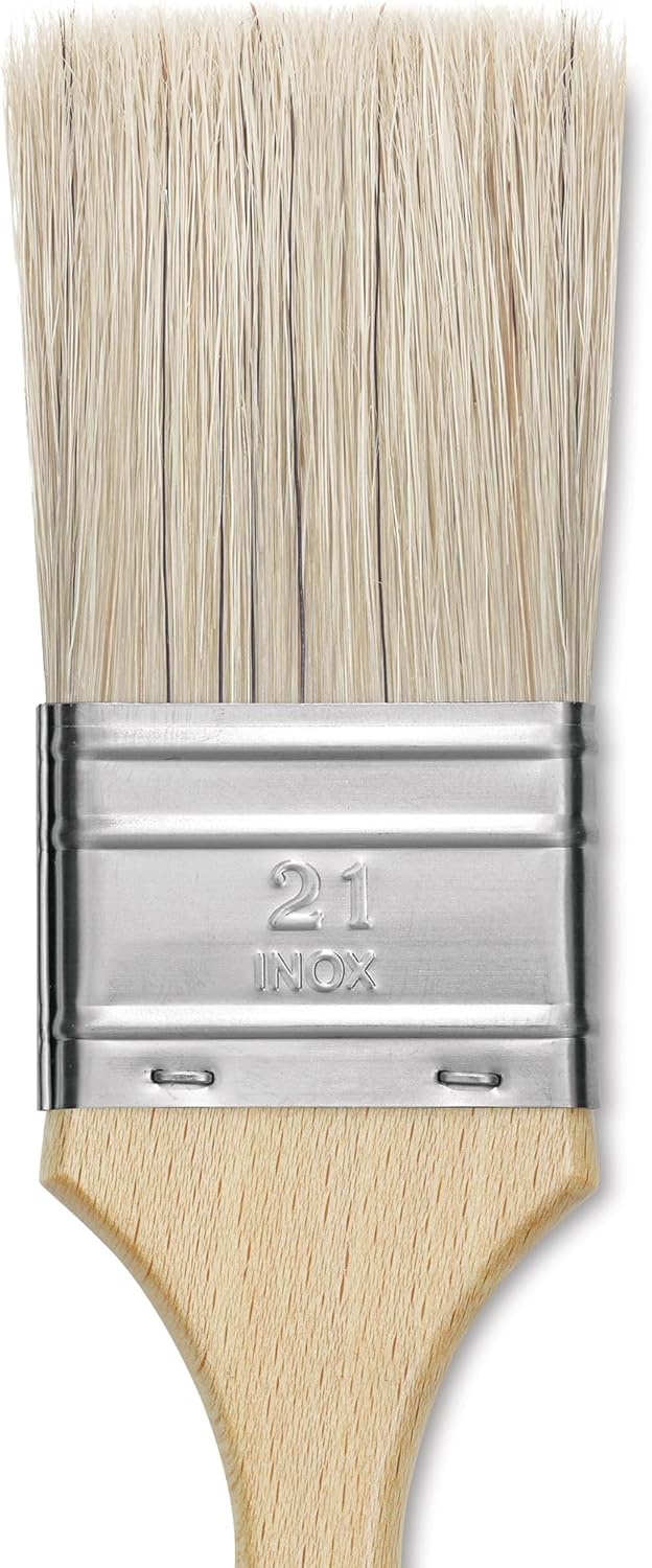 Escoda Series 8247 Artist Oil and Acrylic Paint Brush for Murals Decorative Work  Faux Finishing Natural Chungking Hog Bristle Flat Double Thick Bristle Size 21