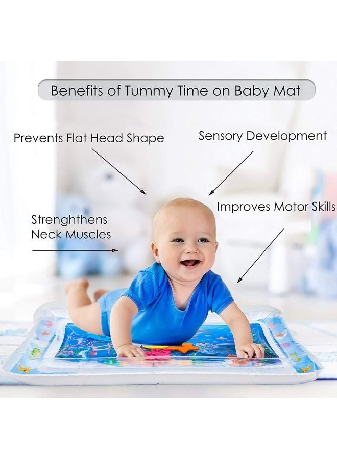 Water Mat Water Play Mat for Babies Inflatable Tummy Time Water Play Mat for Infants and Toddlers 3 to 12 Months Promote Development Toys Cute Baby - Image 2