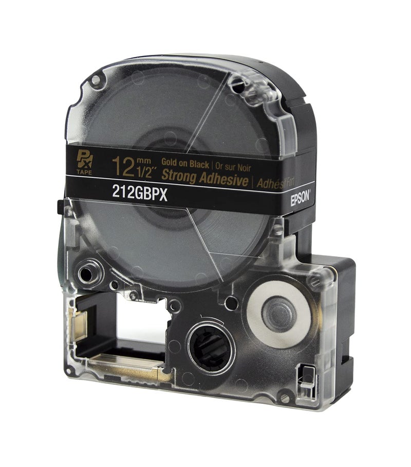 LABELWORKS Epson 212GBPX Genuine PET (Polyester) Tape Cartridge - Gold on Black Label Maker Tape - 1/2" (12MM) Wide, 30' - Image 3
