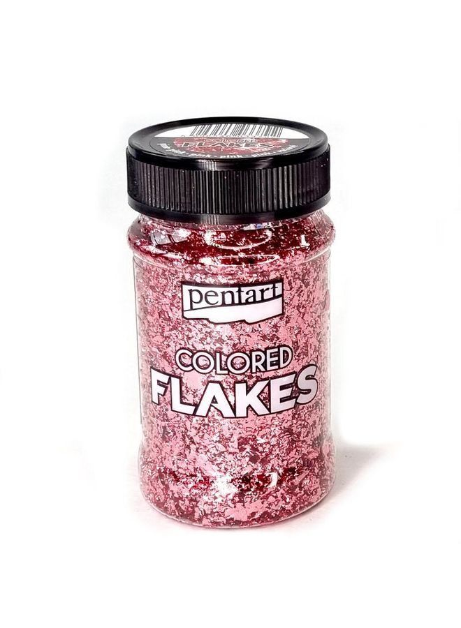Pentart Colored flakes 100ml, pink