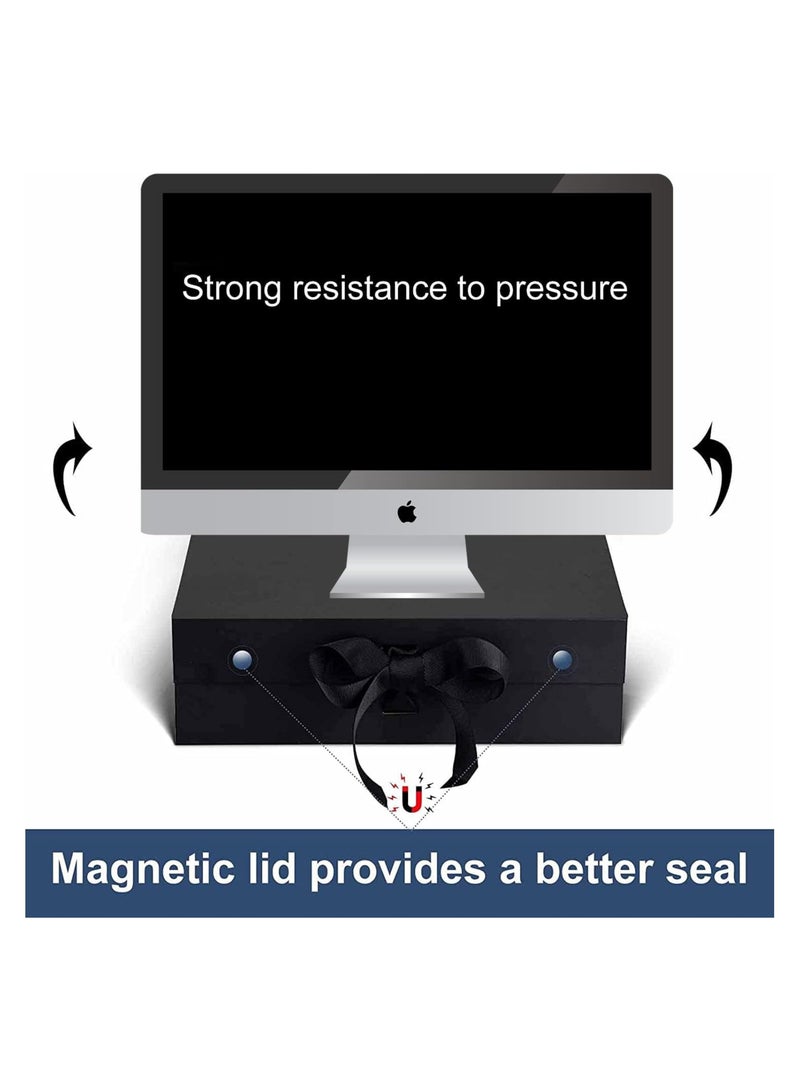 تيك في Luxury Magnetic Black Large Gift Box with Ribbon and Lid Folding Gift Boxes for Presents Suitable for Birthday Festival Anniversary and Everyday Gift Use - Image 5