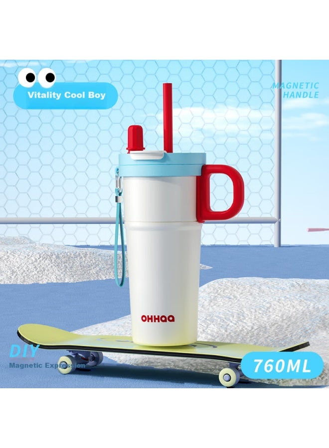 Ohhaa Insulated Mug, 316 Stainless Steel New Stylish Straw Cup, Ice Cup, Car-mounted Student Mid-autumn Festival Gift Cup - Image 5