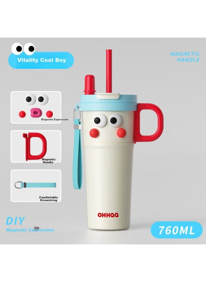 Ohhaa Insulated Mug, 316 Stainless Steel New Stylish Straw Cup, Ice Cup, Car-mounted Student Mid-autumn Festival Gift Cup - Image 4