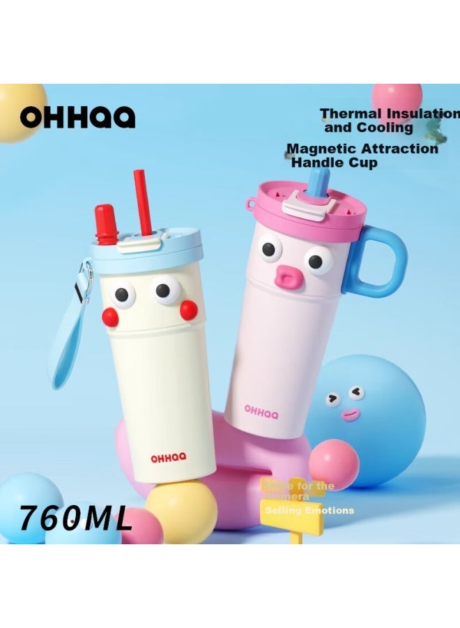 Ohhaa Insulated Mug, 316 Stainless Steel New Stylish Straw Cup, Ice Cup, Car-mounted Student Mid-autumn Festival Gift Cup - Image 1