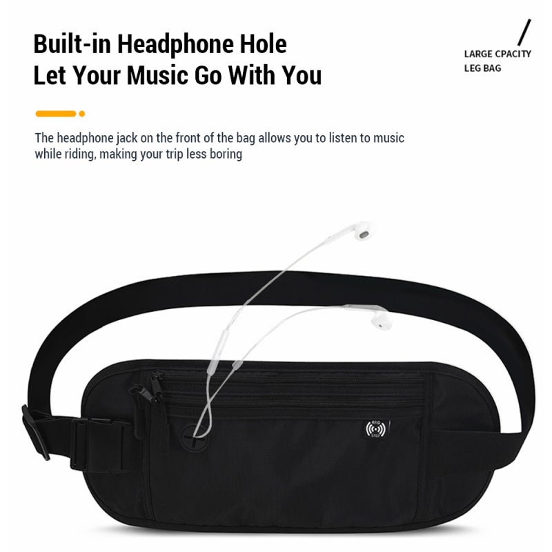 JUNLETU Sports Waist Bag Water-Resistant Oxford Fanny Pack - Ample Capacity with Headphone Hole Waist Pack for Gym Running Travel - Image 4