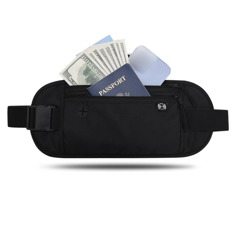 JUNLETU Sports Waist Bag Water-Resistant Oxford Fanny Pack - Ample Capacity with Headphone Hole Waist Pack for Gym Running Travel - Image 1