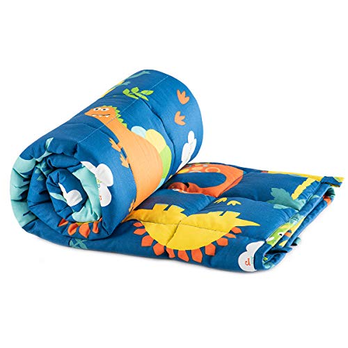 Sivio Weighted Blanket - All-Natural 100% Cotton Weighted Blanket 3 lbs 36 x 48 inches, Breathable Cooling Throw Blanket for Calm Sleeping for Home and School Nap, Blue Dinosaur - Image 1