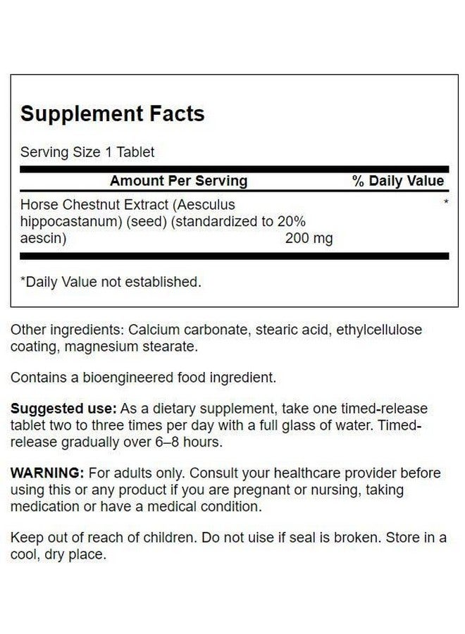 Swanson Timed-Release Horse Chestnut 22% Aescin 200 Milligrams 120 Tabs - Image 2