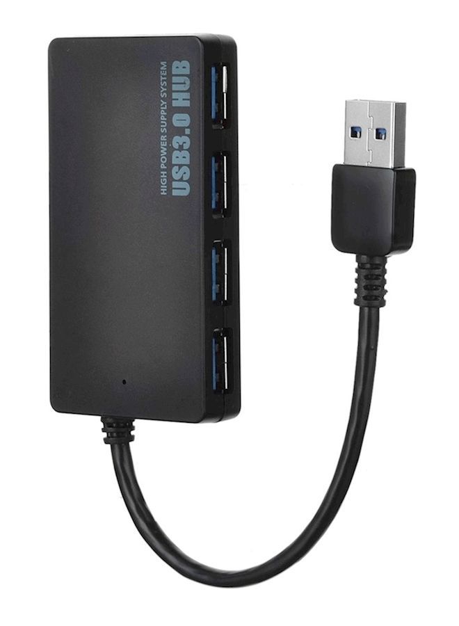 NIBEMINENT 15.7cm 4-Port Super Speed Usb 3.0 Hub Black - Image 2