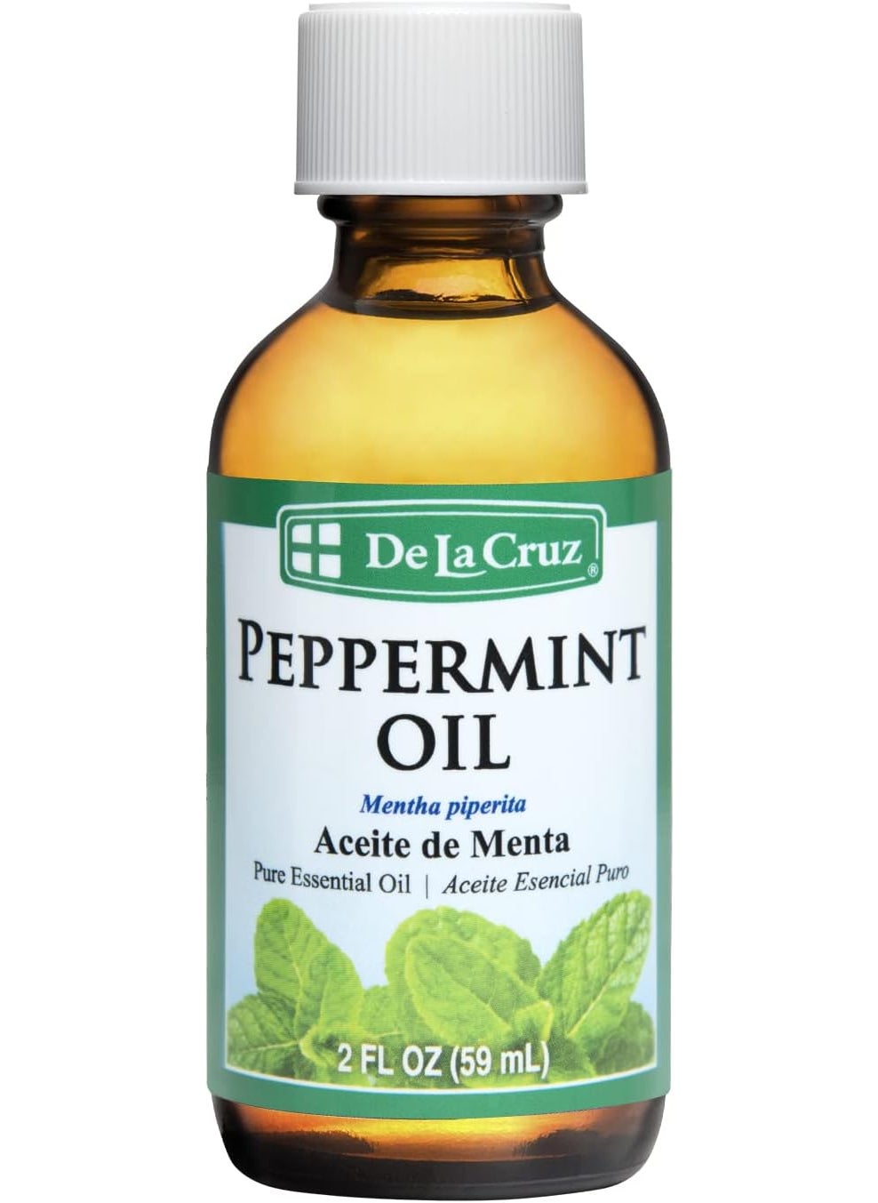 De La Cruz De La Cruz Peppermint Essential Oil - 100% Peppermint Oil for Aromatherapy - Steam Distilled - 2 Fl OZ 