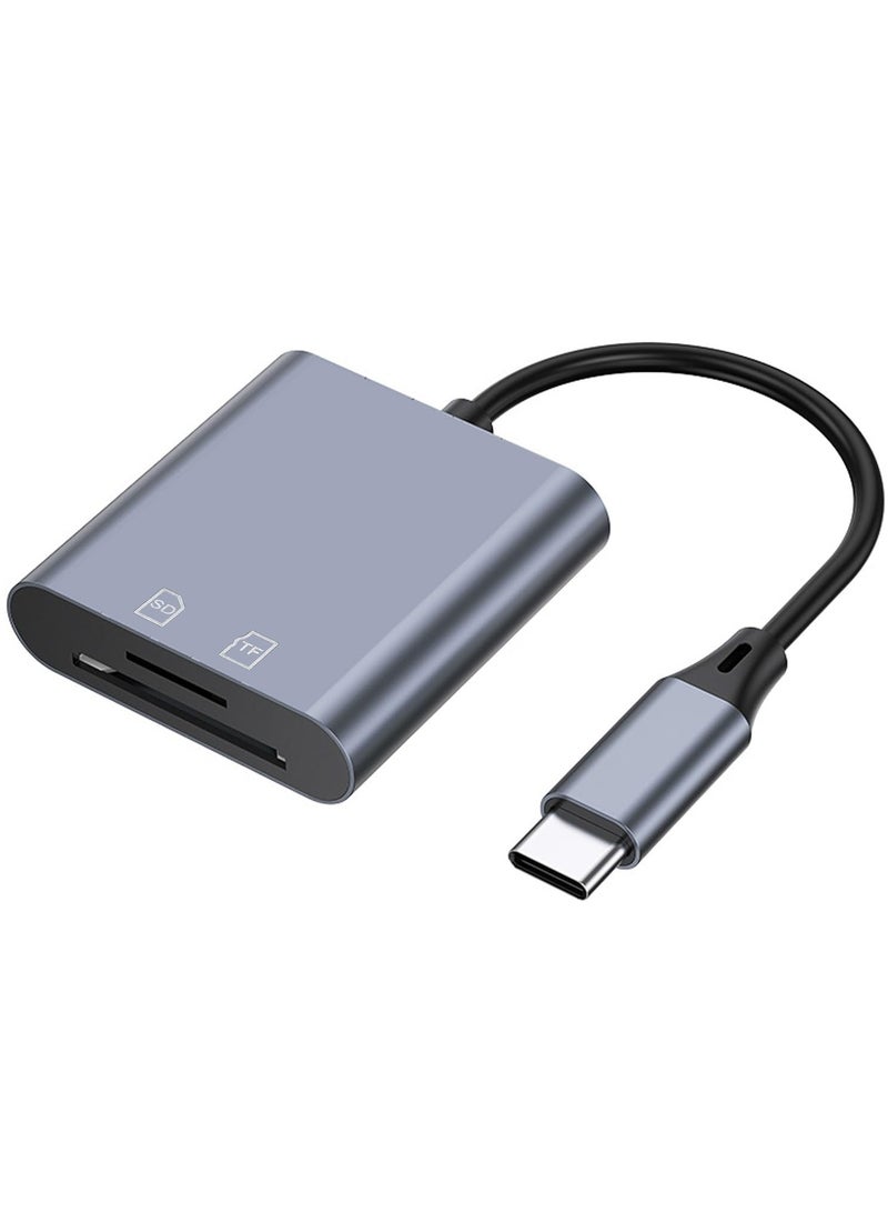Aluminum USB C SD Card Reader,2-in-1 Memory Card Reader with SDXC, SDHC, SD, MMC, RS-MMC, Micro SDXC, Micro SD, Micro SDHC Card for iPhone 15 Pro Max, and More USB-C/Type C Device