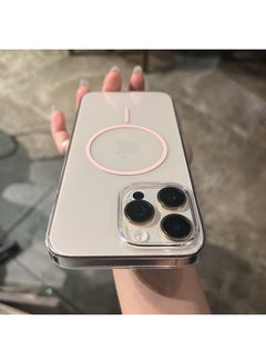 Suitable For IPhone16ProMax Phone Case Advanced Sense Simple Thin Ring Magnetic Suction Apple 15 Drop-resistant Protective Case 14-Color:Pink-Applicable Models:iPhone 15 Pro