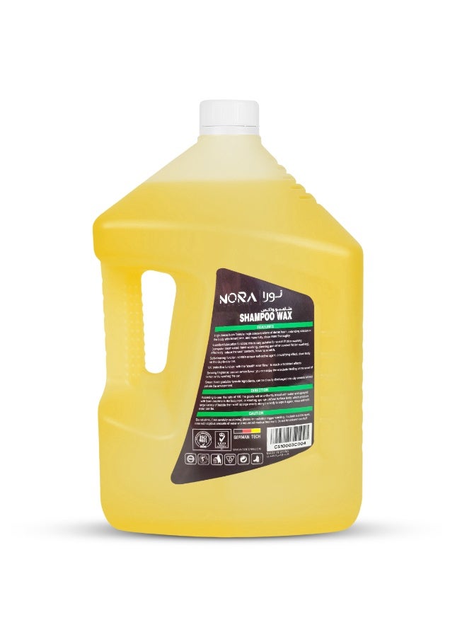 نورا شامبو وشمع NORA Ultra Shine N-273، 5 لتر - شامبو وشمع أصفر للسيارات برغوة كثيفة، حماية من الأشعة فوق البنفسجية، تنظيف عميق، درجة حموضة متوازنة، تركيبة آمنة على اللون للجزء الخارجي للسيارة، يوفر لمسة نهائية ناعمة ومظهرًا لامعًا، قابل للتحلل البيولوجي، مناسب للغسيل في الدلو وفي الغسالة - Image 2