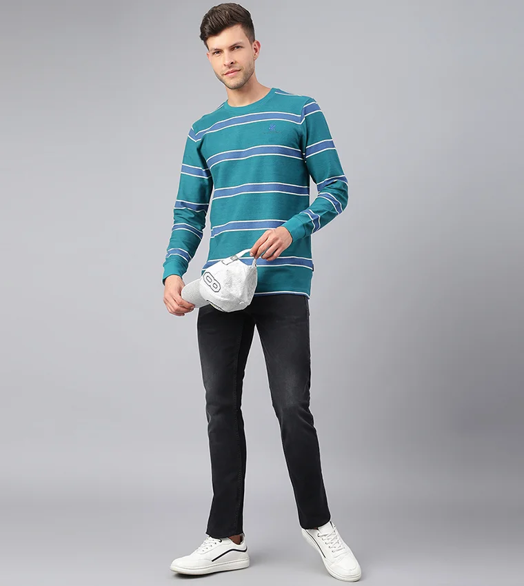 Beverly Hills Polo Club Striped Crew Neck T-Shirt
