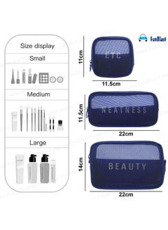 FunBlast 3 Pcs Cosmetic Pouch Case - Travel Mesh Makeup Bags, Transparent Washbag Pouch, Makeup Pouch for Women Cosmetic Organizer Bag, Portable Toiletry Storage Bag Pouch for Girls, Women (Blue) - pzsku/Z68268FFD546EC18908FCZ/45/_/1738305613/b3464e05-88df-4d87-89c3-8838bb96f847