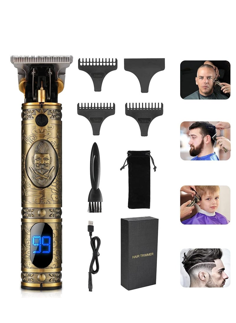 ELTRAZONE Upgraded Hair Trimmer Beard Clippers for Men Professional USB Electric Hair Clippers for Hair Cutting Trimmers Cordless Outliner Zero Gaped LED Display (Hair Clippers for Men, GOLD 01) - Image 1