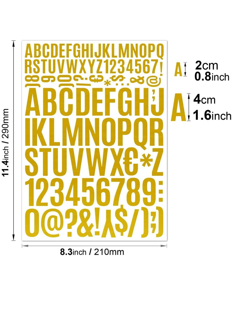 1020Pcs Self Adhesive Waterproof 0.8 & 1.10 Inch Alphabet Stickers for Graduation Cap,Craft Supplies,Sign, Mailbox,Tumblers,Scrapbook（10 Sheets Gold Letters Number Stickers）  - Image 4