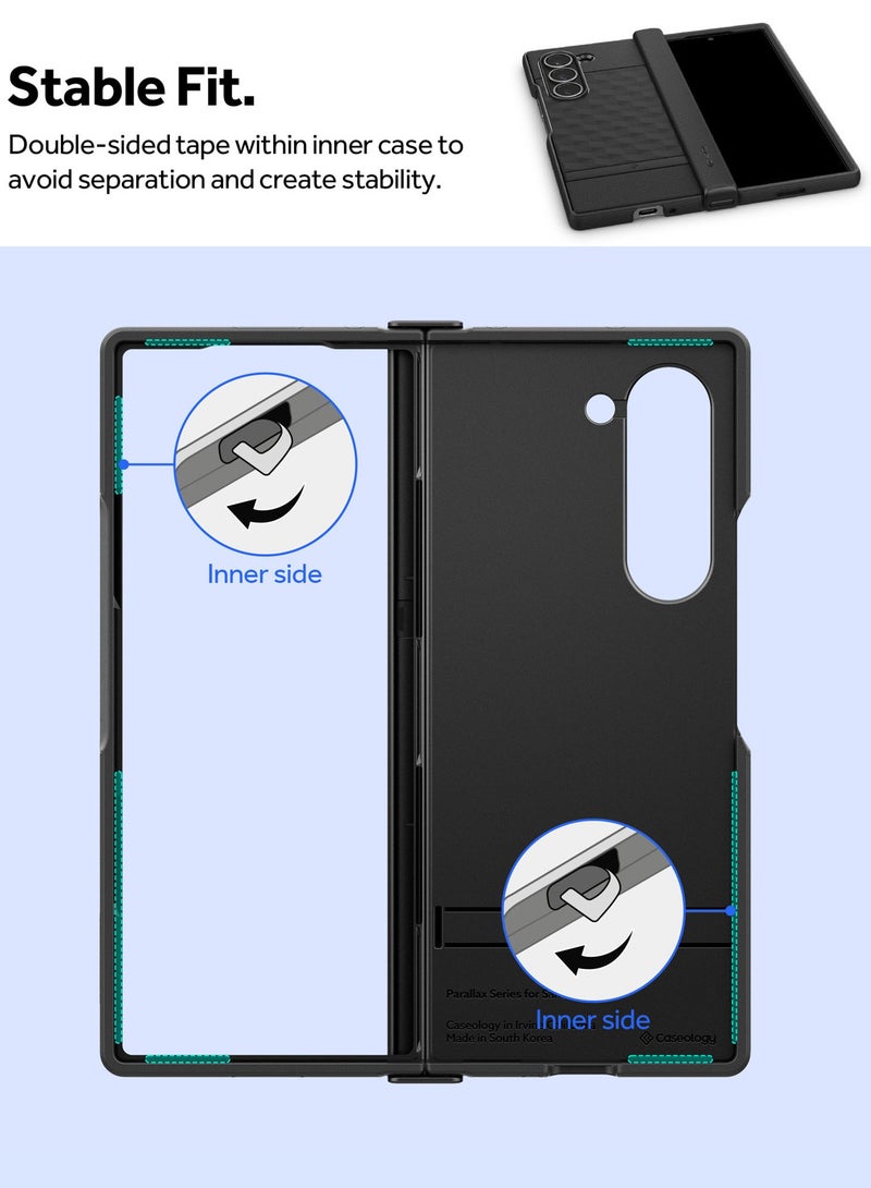 Caseology Parallax for Samsung Galaxy Z Fold 6 Case Cover (2024) with Hinge Protection - Matte Black - Image 5