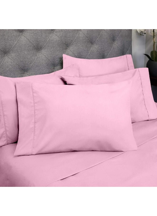 Sweet Home Collection Sweet Home Collection Sheets 6 Piece 1500 Thread Count Deep Pocket Hypoallergenic Brushed Microfiber Soft and Comfortable Bedding Set, Queen, Pink  - Image 2
