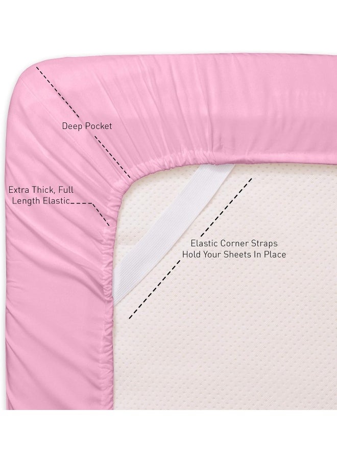 Sweet Home Collection Sweet Home Collection Sheets 6 Piece 1500 Thread Count Deep Pocket Hypoallergenic Brushed Microfiber Soft and Comfortable Bedding Set, Queen, Pink  - Image 4