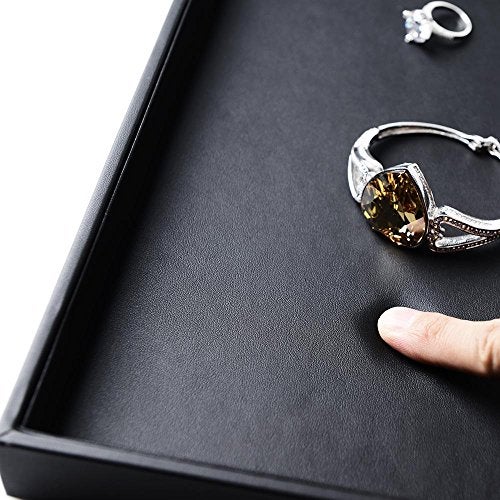 Oirlv Black Leather 24 Grid Jewelry Insert Tray Necklace Pendant Display Tray Jewelry Drawer Organizer（Pack of 1） - Image 4