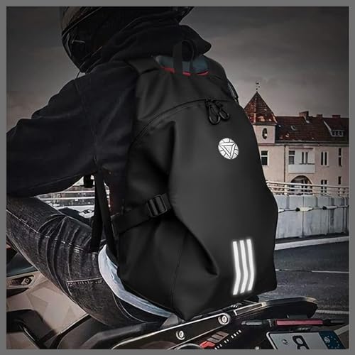 EHERDM Large Capacity Motorbike Helmet Backpack with Multiple Compartments Waterproof Riding Helmet Storage Backpack Durable Motorcycle Helmet Carrying Bag for Men Women - Image 3
