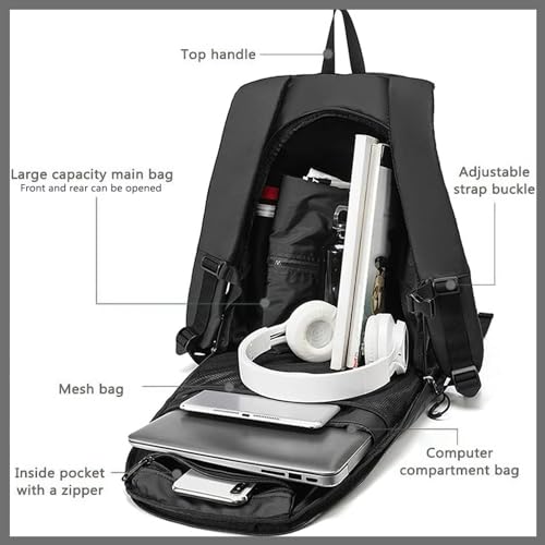 EHERDM Large Capacity Motorbike Helmet Backpack with Multiple Compartments Waterproof Riding Helmet Storage Backpack Durable Motorcycle Helmet Carrying Bag for Men Women - Image 5