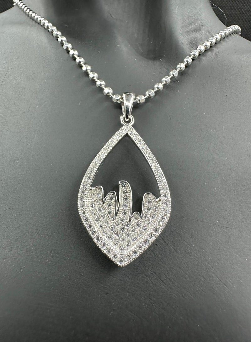 Oval Shape Zircon Necklace – Elegant Zircon Pendant for Women - Image 2
