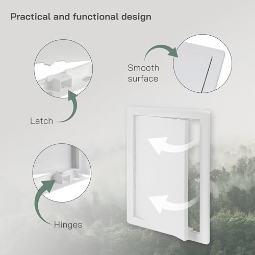 Vent Systems White ABS Plastic Access Panel 8 x 12 Inch - Access Panel with Door for Drywall, Wall and Ceiling Electrical and Plumbing Service Wall Hole Cover - Exterior Dimensions 8.7x12.7 Inches - Image 3