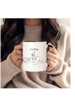 RYN I'm Fine" Ceramic Coffee Mug - Insulated, Reusable, Hand-Wash Only - Perfect for All Beverages & Gifts  - Image 2