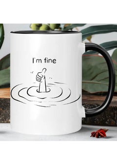 RYN I'm Fine" Ceramic Coffee Mug - Insulated, Reusable, Hand-Wash Only - Perfect for All Beverages & Gifts  - Image 3