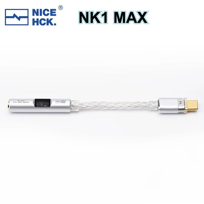 Nicehck NK1 MAX Aluminum Alloy Metal Type-C to 3.5mm DAC Adapter Cable, Silver - Image 1