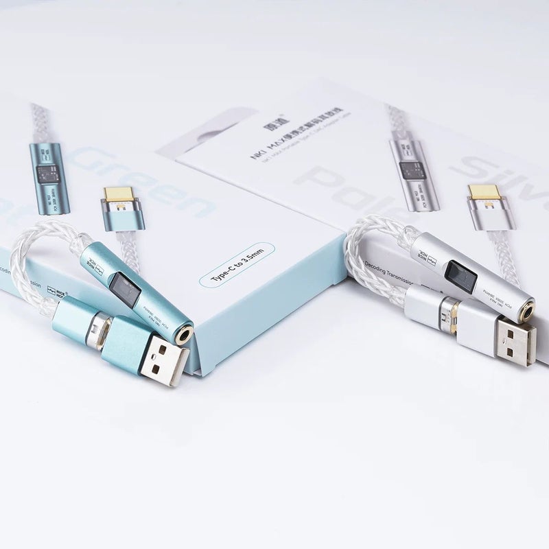Nicehck NK1 MAX Aluminum Alloy Metal Type-C to 3.5mm DAC Adapter Cable, Silver - Image 5
