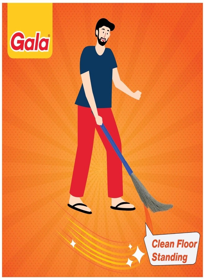 Gala No Dust Floor Broom- (Freedom from New Broom Dust- Bhusa) 2-in-1 - with Extendable Handle (1) - Image 4