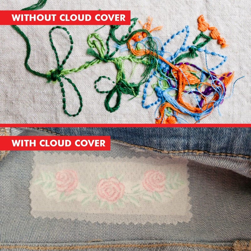 Superpunch Cloud Cover Stitch 12 inch x 10 Yard Roll, SuperStable Lightweight Stabilizer, Over The Back Fusible, Iron On Soft Cutaway Stabilizer for Embroidery Machines Backing - Black - Made in USA - Image 5