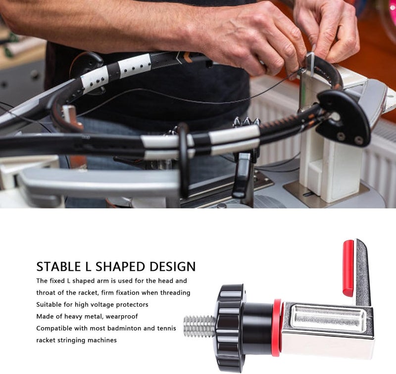 L Frame Cantilever, Heavy Duty Metal Tennis Stringing Machine Part with L Shaped Fixed Arm for Badminton Racket Head Throat Stabilizer High Tension Protector Compatibility - Image 4