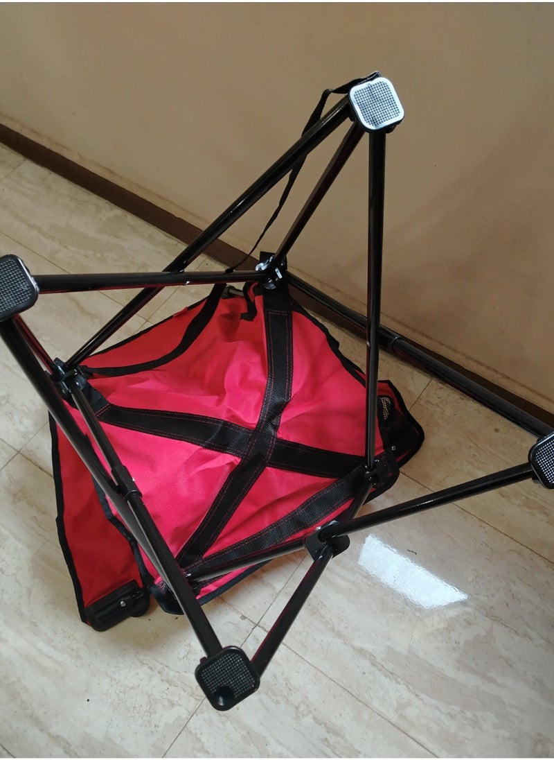 Primanova - Folding Camping Chair Compact, lightweight and portable design with cup holder Weatherproof, splash and water resistant Perfect for outdoor, fishing and beach use - Image 1