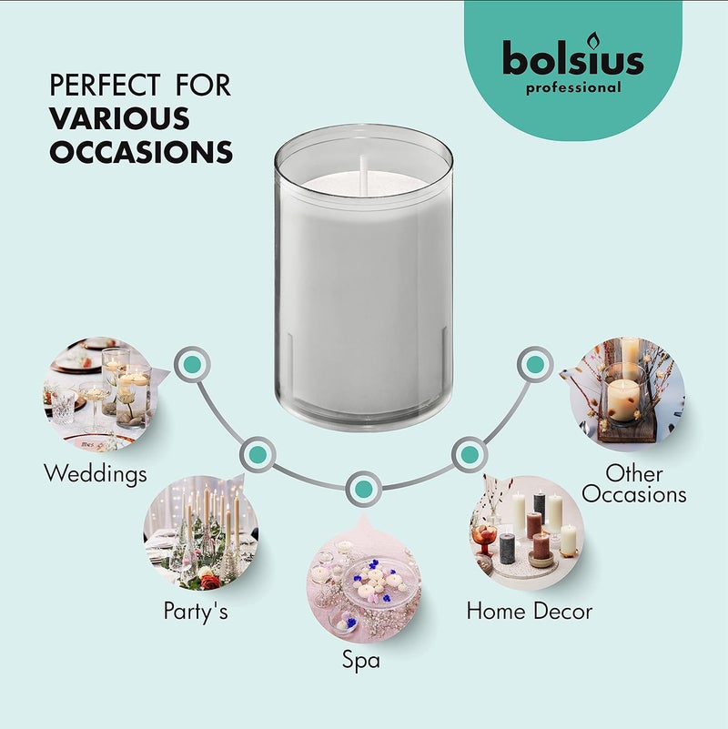 BOLSIUS 24 Hour Votive Candles - 20 Pack Church Candles in Grey Unbreakable Plastic Cups - Premium European Quality - Unscented Smooth and Smokeless Gray Relight Candles - Image 4