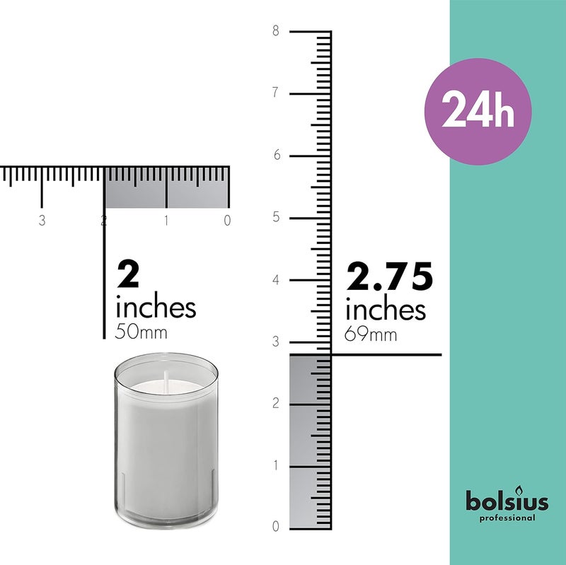 BOLSIUS 24 Hour Votive Candles - 20 Pack Church Candles in Grey Unbreakable Plastic Cups - Premium European Quality - Unscented Smooth and Smokeless Gray Relight Candles - Image 2