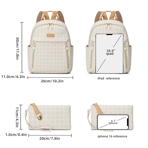 Makes Mini Backpack for Women, Stylish Daypack Purse Handbag Small Casual Daily Travel Bag, Lady Girls Gifts for Work School, 2pcs Sets - Image 5
