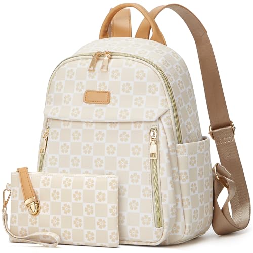 Makes Mini Backpack for Women, Stylish Daypack Purse Handbag Small Casual Daily Travel Bag, Lady Girls Gifts for Work School, 2pcs Sets - Image 1