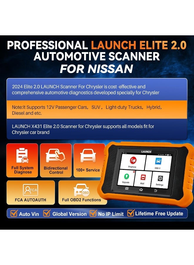 LAUNCH X431 Elite 2.0 PRO fit for Nissan Bi-Directional Scanner - Image 5
