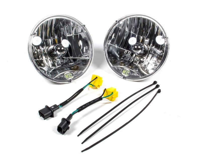 KC HiLiTES 42302 H4 Headlight Conversion Kit for Jeep JK, chrome, size:- 7 inches diameter - Image 1