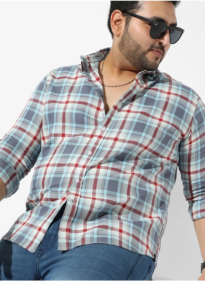 Instafab Plus Men's Multicolour Checkered Regular Fit Casual Shirt